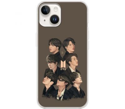 Чохол для iPhone 15 MixCase BTS на коричневому