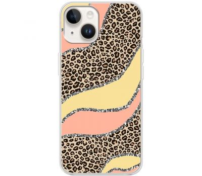 Чохол для iPhone 15 MixCase Леопард жовто-рожевий