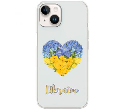 Чохол для iPhone 15 MixCase патріотичні серце з квітами