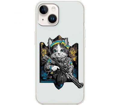 Чохол для iPhone 15 MixCase патріотичні кіт захисник