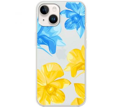 Чохол для iPhone 15 MixCase патріотичні синьо-жовті квіти