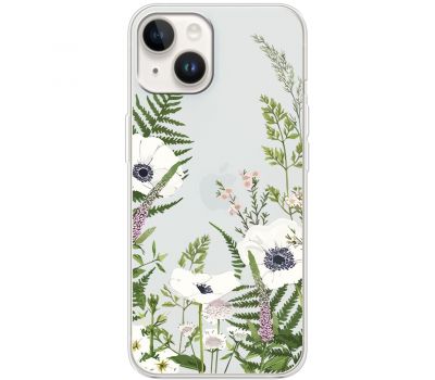 Чохол для iPhone 15 Mixcase квіти білі квіти лісові трави