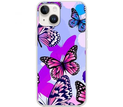 Чохол для iPhone 14 MixCase метелики червоні