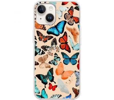 Чохол для iPhone 14 MixCase метелики фарбами