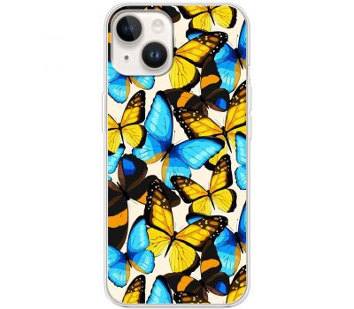 Чохол для iPhone 15 MixCase метелики різнокольорові