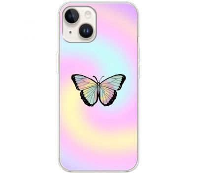 Чохол для iPhone 15 MixCase метелики райдужний