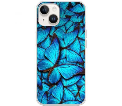 Чохол для iPhone 13 MixCase метелики сині