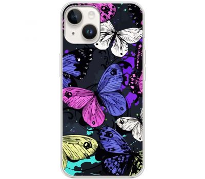 Чохол для iPhone 15 Plus MixCase метелики кольоровий мікс