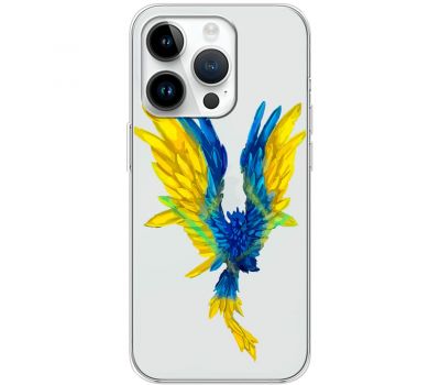Чохол для iPhone 15 Pro MixCase патріотичні жовто-синій птах