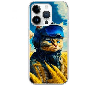 Чохол для iPhone 15 Pro MixCase патріотичні військовий котик