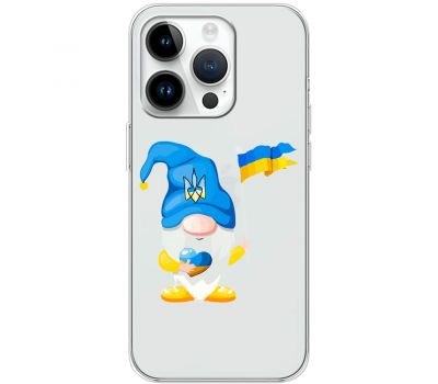 Чохол для iPhone 15 Pro MixCase патріотичні гномік з Україною