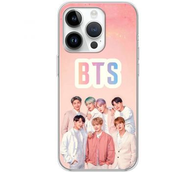 Чохол для iPhone 15 Pro MixCase BTS на рожевому