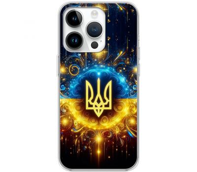 Чохол для iPhone 15 Pro MixCase патріотичні Тризуб у колі