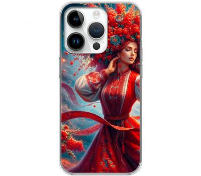 Чохол для iPhone 15 Pro MixCase патріотичні жінка в червоному