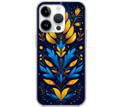 Чохол для iPhone 15 Pro MixCase патріотичні жовто-блакитний орнамент