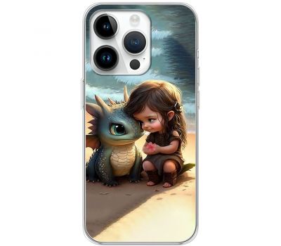 Чохол для iPhone 15 Pro MixCase асорті дівчинка і дракончик