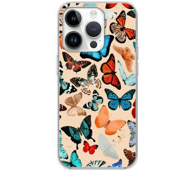Чохол для iPhone 15 Pro MixCase метелики фарбами