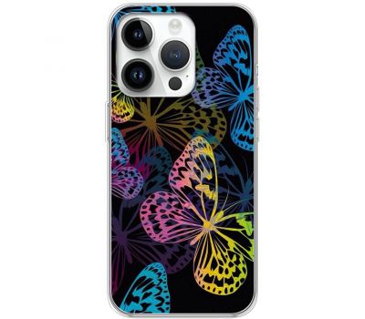 Чохол для iPhone 15 Pro MixCase метелики неонові