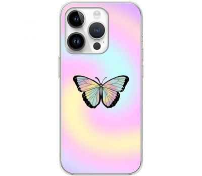 Чохол для iPhone 15 Pro MixCase метелики райдужний