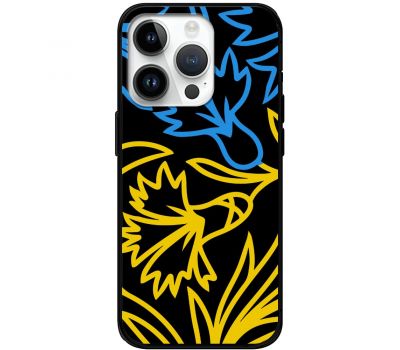 Чохол для iPhone 15 Pro MixCase патріотичні синє-жовта лілія