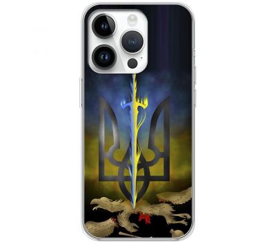 Чохол для iPhone 15 Pro MixCase патріотичні меч в тризубі