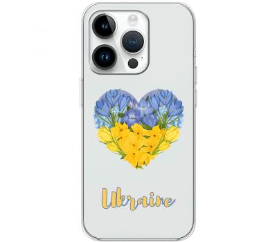 Чохол для iPhone 15 Pro MixCase патріотичні серце з квітами