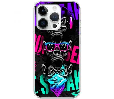 Чохол для iPhone 15 Pro MixCase тварини monkey