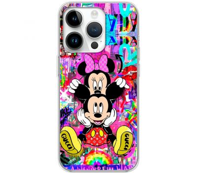 Чохол для iPhone 15 Pro MixCase графіті Mickey and Minnie mouse