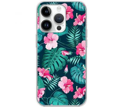 Чохол для iPhone 15 Pro MixCase квіти тропічні