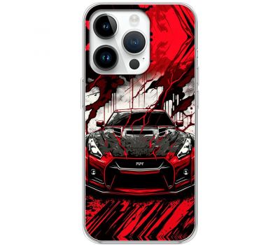 Чохол для iPhone 15 Pro MixCase машини чорно-червона