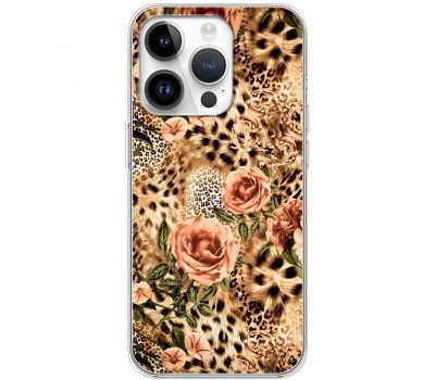 Чохол для iPhone 15 Pro MixCase Леопард троянди