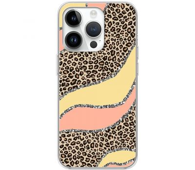 Чохол для iPhone 15 Pro MixCase Леопард жовто-рожевий