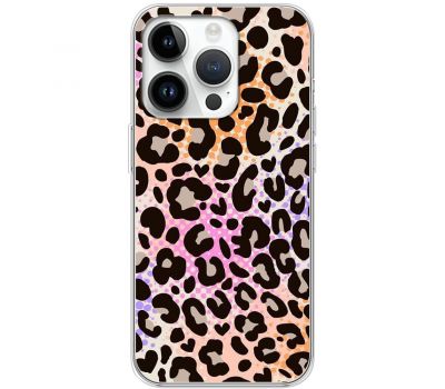 Чохол для iPhone 15 Pro MixCase Леопард рожево-оранжевий
