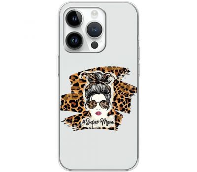 Чохол для iPhone 15 Pro MixCase Леопард super mom