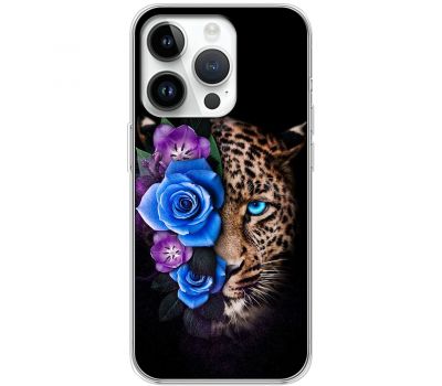 Чохол для iPhone 15 Pro MixCase Леопард у квітах