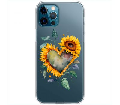 Чохол для iPhone 14 Pro MixCase осінь соняшник з серцем