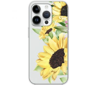 Чохол для iPhone 15 Pro Mixcase квіти великі соняшники