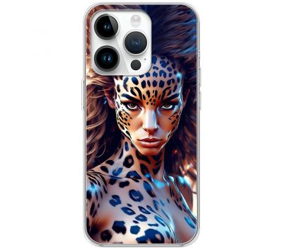 Чохол з аніме для iPhone 14 Pro MixCase дівчина леопард