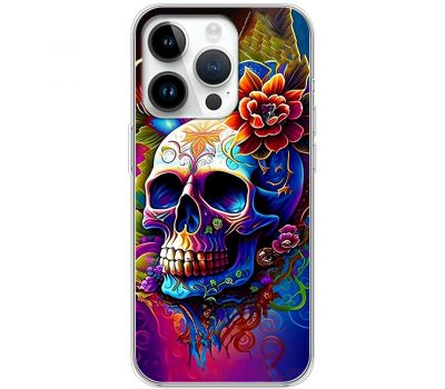 Чохол для iPhone 12 Pro MixCase асорті череп у квітах