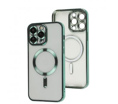 Чохол для iPhone 14 Pro Fibra Chrome MagSafe light green
