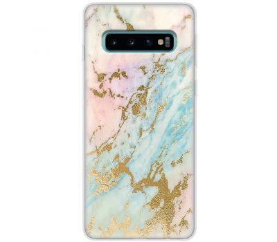 Чохол для Samsung Galaxy S10 (G973) MixCase мармур рожево-бірюзовий