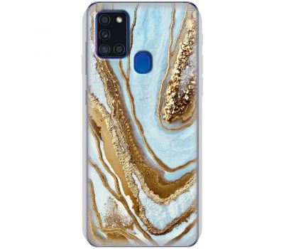 Чохол для Samsung Galaxy A21s (A217) MixCase мармур світло-бірюзовий I