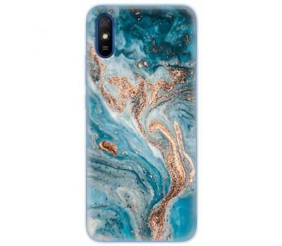 Чохол для Xiaomi Redmi 9A MixCase мармур бірюзовий