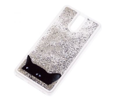 Чохол для Meizu M6 Note Блискучі вода сріблястий "чорний кіт" 347028