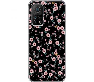 Чохол для Xiaomi Mi 10T / Mi 10T Pro MixCase квіти на чорному