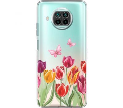 Чохол для Xiaomi Mi 10T Lite Mixcase квіти тюльпани з двома метеликами