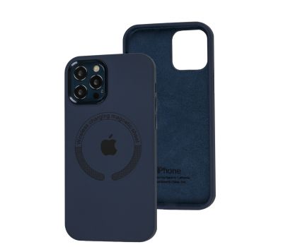 Чохол для iPhone 12 / 12 Pro Metal Camera MagSafe Silicone midnight blue