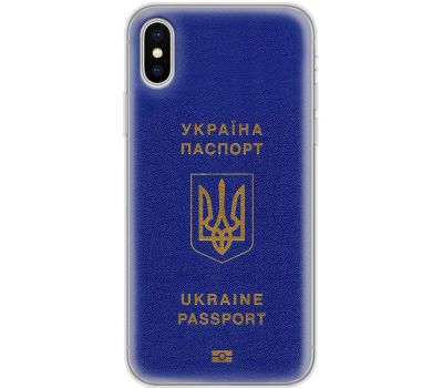 Чохол для iPhone X / Xs MixCase патріотичні Україна паспорт