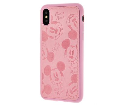 Чохол для iPhone Xs Max Mickey Mouse leather рожевий