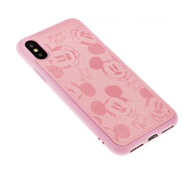 Чохол для iPhone Xs Max Mickey Mouse leather рожевий 3472341